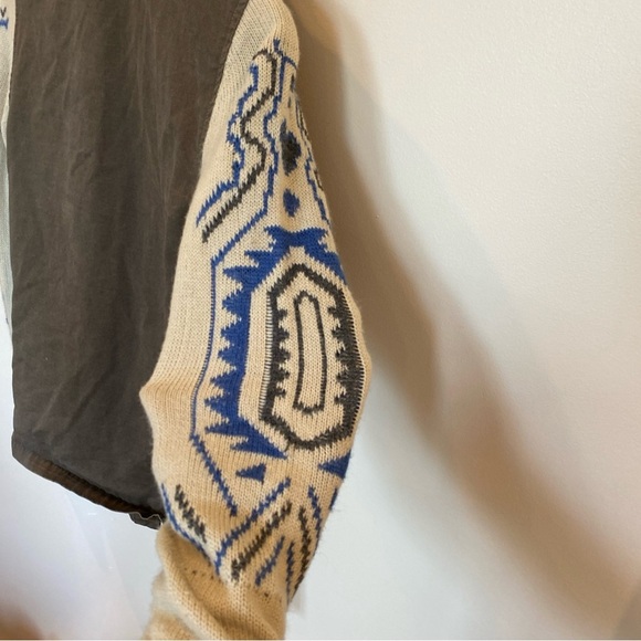 Ellison Jacket Aztec Sweater Arms Womens Small Boutique Utility Knit Brown - Picture 5 of 7
